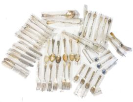 A large collection of Christofle Silver plated cutlery including 6 dinner forks, 6 starter forks,