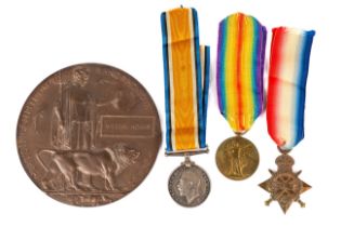 A WWI trio, to private W Adams 3859 Notts and Derby regiment, killed in action, first day of