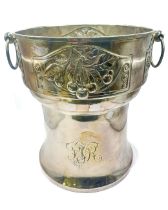 A large antique silver plated champagne bucket, for Bercy & Co. Epernay, 24.5cm high Some wear