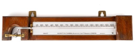 Antique Negretti and Zambra linear thermometer, mercury in the tube is intact, approx 36cm long