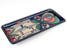 A Moorcroft 'Charles Rennie Mackintosh' pen tray, designed by Rachel Bishop dated 1995, signed and
