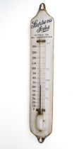 Vintage enamel Stephens Inks advertising wall thermometer, approx. 61 cm long Generally good