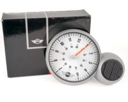 A BMW mini promotional battery clock, in original box