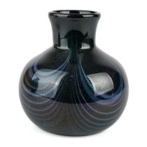 A John Ditchfield early iridescent vase, dated 1980 and signed, approx 12.5cm high Few small