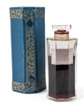 A Baccarat glass scent bottle, Rimmel Desir du Coeur, in silk lined case, still sealed, approx