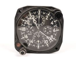 Aviation Interest - An Elgin 24 hour flyback clock with date, etc N 009622, approx 8cm wide