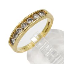 An 18ct yellow gold and diamond seven stone half eternity ring, total diamond weight approx 0.