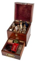 Medical Interest. 19th century mahogany cased Apothecary case complete with contents with inset