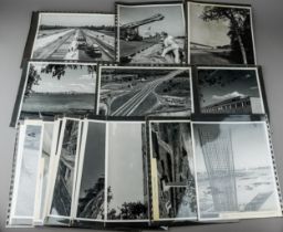 38 large original black and white photographs of construction of American Highways, early 1960s