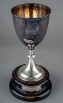 Littleborough & District Fanciers Society: an Edwardian silver presentation goblet with engraved