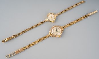 A ladies 9ct yellow gold Accurist wristwatch, total gross weight approx 13.4g; a ladies 9ct gold