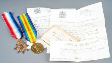 WWI pair of medals comprising 1914-1915 Star Medal and Victory Medal granted in respect of the