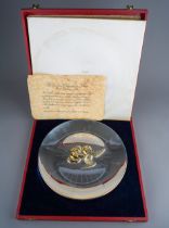 Cartier Christmas Plate 1972: a silver plate and gilt limited edition play, with central Angel in