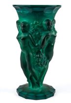An early 20th century circa. 1930's Art Deco / Art Nouveau Bohemian vase, formed of pressed