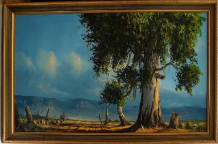 South African (20th Century), Landscape, oil on board, 30 x 45cm, signed lower Pieferken? left and