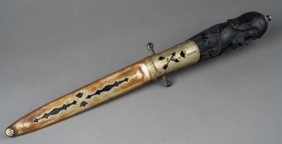 A 19th century Swedish knife by J A Lafqvist of Eskilstuna, circa 1850 in date. Carved ebony grip in