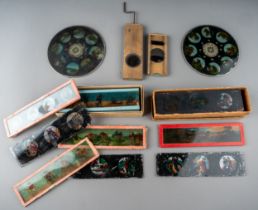 A collection mainly German early 20th Century magical lantern slides including The Indcol "Circus