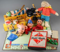 Toys - Three boxed pelham puppets, caterpillar, poodle and ostrich; 1960's puppets including