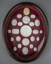 Twenty three 19th Century style Grand Tour plaster intaglios, various sizes depicting Monarchs,