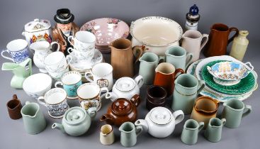 A collection of ceramics to include: Royal Doulton large Winston Churchill character jug, stamped to