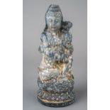 A 19th century Chinese carved hardstone/ crystal Guanvin idol, approx 14.5cm tall x 5.5cm wide