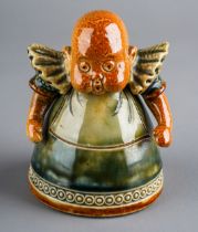 Glazed earthenware, part of a set titled "Virago & Baby." Designed as an inkwell by Royal Doulton