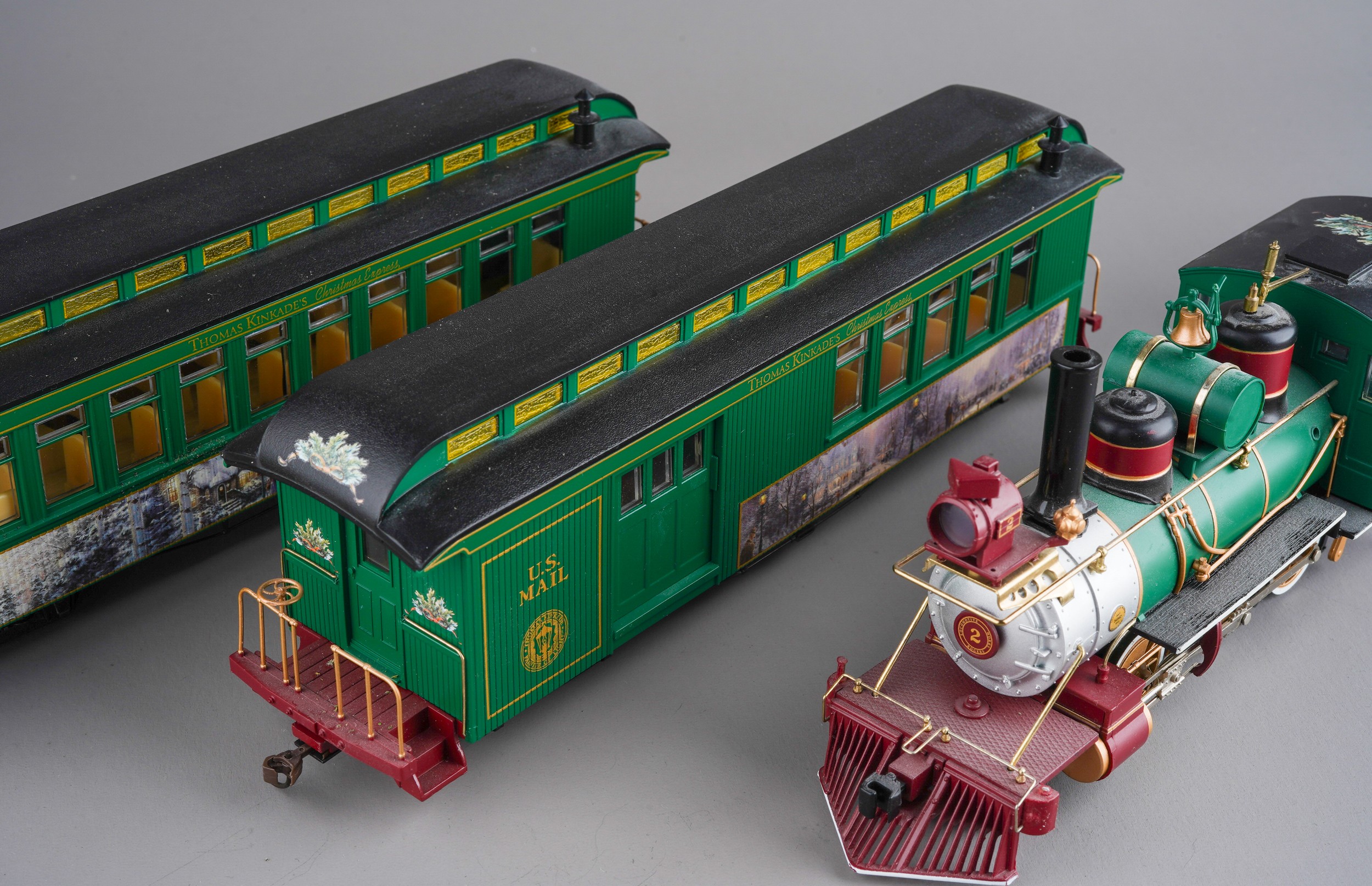 Bachmann 0 gauge train set Thomas Kinkade's Christmas Express, locomotive, tender and 3 cars - Image 3 of 4