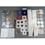 A collection of coins including pre and post 1947, some silver, 1970s/1980s half pennies,