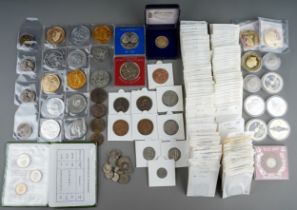 A collection of coins including pre and post 1947, some silver, 1970s/1980s half pennies,