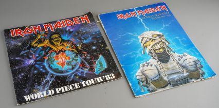 Iron Maiden: World Piece Tour 83 tour book signed with dedication by all members of the band and a