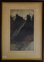 Tom Brown (British, 1933-2017) Cock Robin Bridge pastel, 30 x 17cm signed lower right, framed and