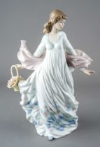 Lladro figure of Spring Splendour carrying a basket, no: 5898, approx 30cm high, in box wear to box