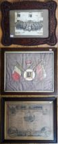 A WWI framed silk embroidered sweetheart "VICTORY FOR THE ALLIES" panel with central photograph of