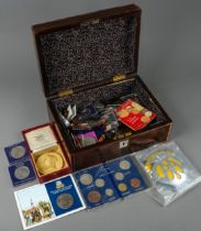 A large collection of silver and copper coins to include: Victorian silver 1889 x 2; 20th Century