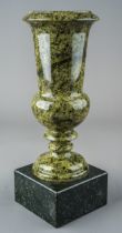 A 19th Century Grand Tour urn vase, serpentine marble (or Russian porphyry), approx 26cm high