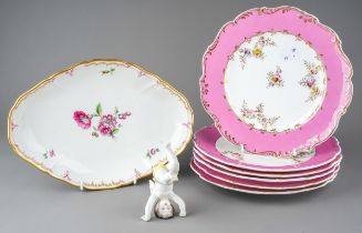 A bundle of high quality Victorian porcelain to include 6 pink white floral Coalport plates, 1