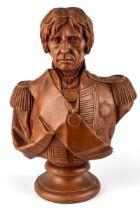 A resin terracotta style bust of Nelson, approx. 32 cm tall In good overall condition