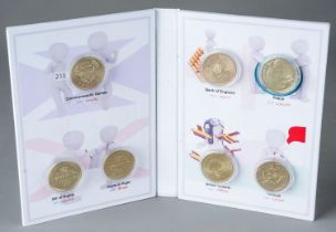 Limited edition Coin collectors album with £2 coins issued between 1986-1996, 7 in total I good