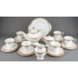 A Royal Doulton Darjeeling H5247 six piece tea set to include: teapot, sugar bowl, milk jug, cups,