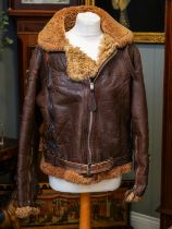 WW2 British RAF Irving Leather Flying Jacket. Electrically heated type . With an Air Ministry