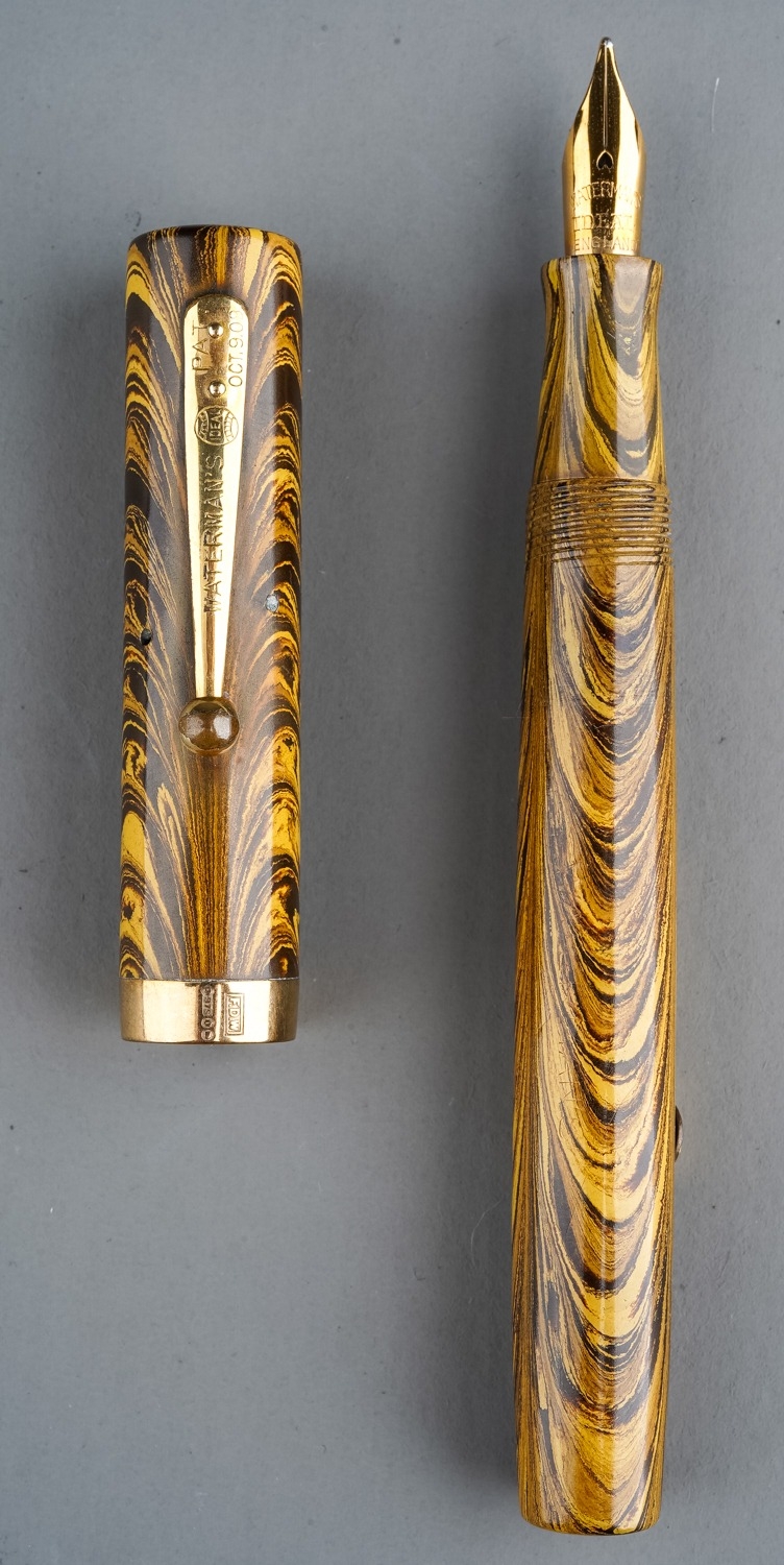 A Waterman 52 Ideal fountain pen, the gold ripple barrel marked WATERMAN'S REG US PAT. OFF. FOUNTAIN - Image 5 of 6