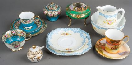 Assorted Noritake to include part tea service, pair of candlesticks, tray, vase, pot pourri bowl,