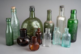 Assorted vintage glass bottles including cob, medicine etc (2 boxed) a/f NOTE: This lot is not