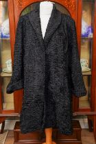 4 vintage ladies fur coats along with a leather long coat and a Astrakhan black ladies coat (6) In