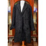 4 vintage ladies fur coats along with a leather long coat and a Astrakhan black ladies coat (6) In