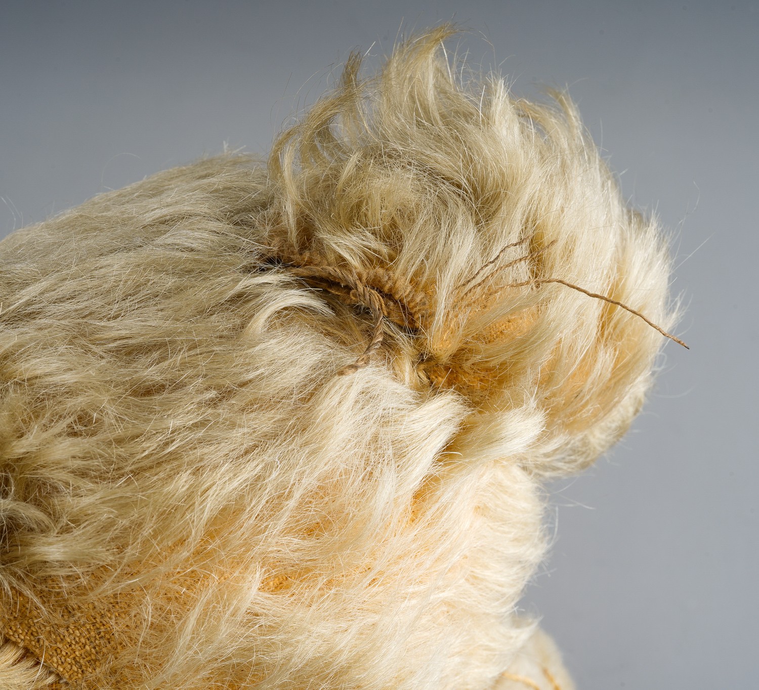 A 1930's Merrythought teddy bear, with blonde mohair, one orange and black glass eyes, black - Image 3 of 5