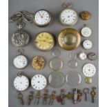 A collection of pocket watches, including a George III silver pair cased pocket watch, Roberts