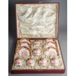 A boxed Royal Crown Derby coffee set in 2712 pattern comprising of 6 coffee cups and saucers One