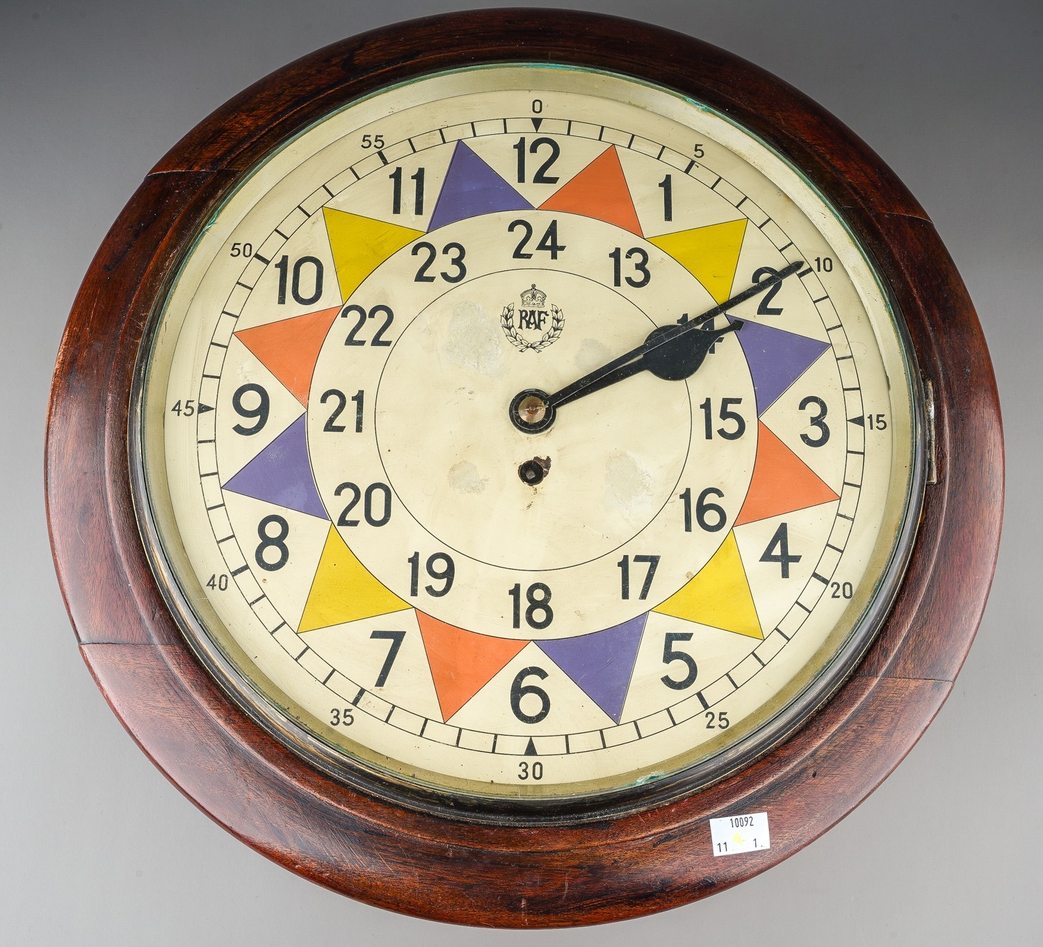 WW2 RAF Sector Clock. In the case of Mahogany, the face is still vibrant with colour with RAF