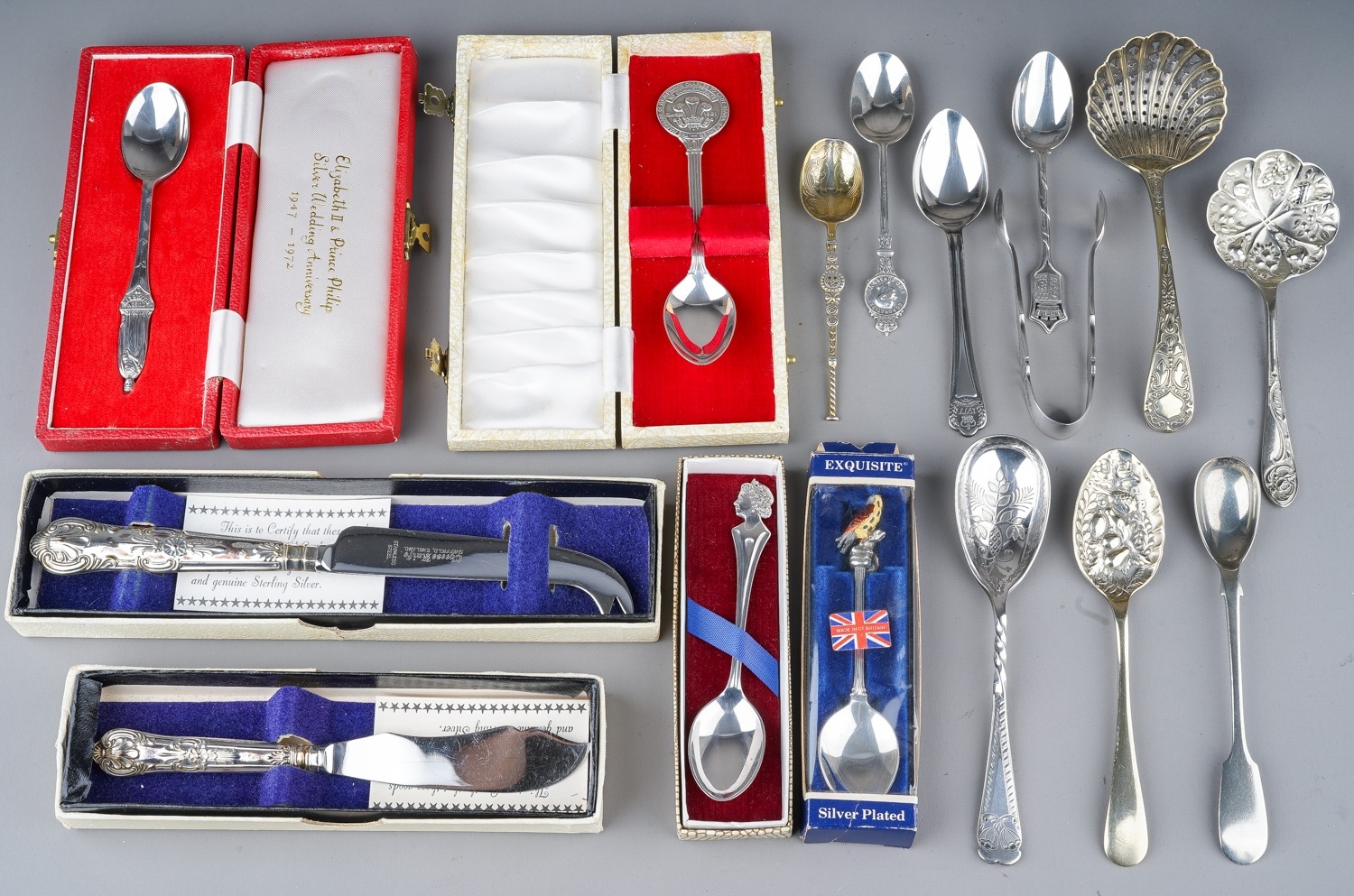 A collection of 20th Century Royal commemorative teaspoons to include: 1. Elizabeth II profile